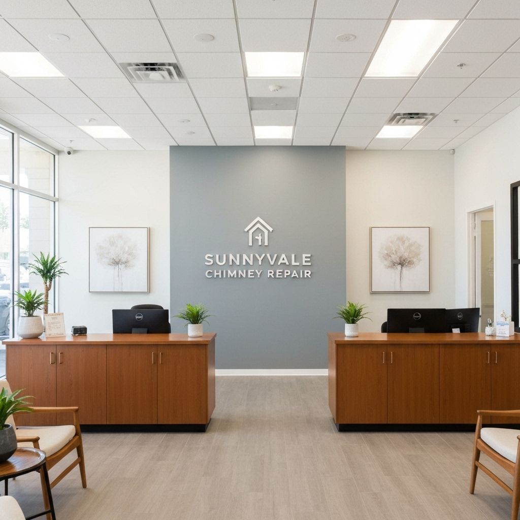 Sunnyvale Chimney Repair office interior with company logo and branding