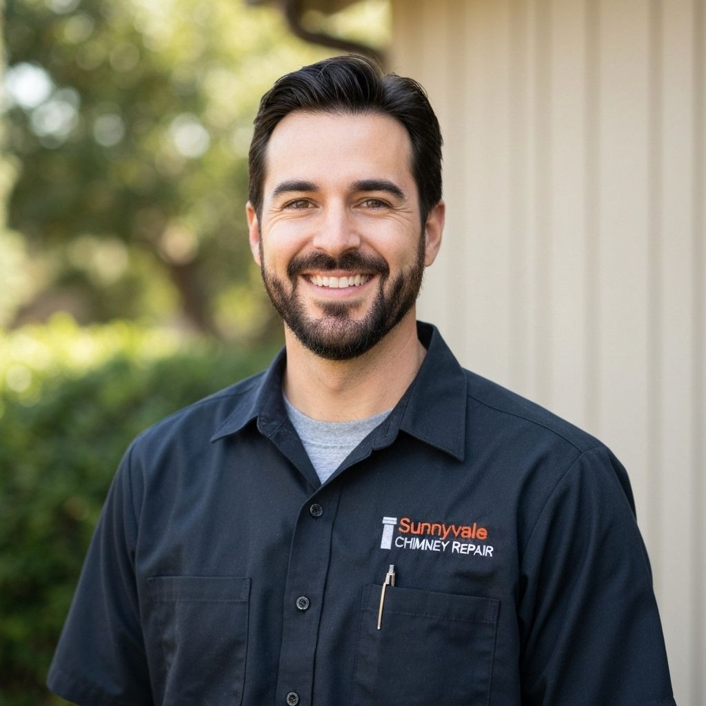 Daniel Anderson, owner of Sunnyvale Chimney Repair, wearing company uniform